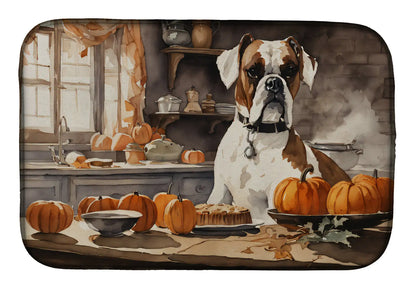 Boxer Fall Kitchen Pumpkins Dish Drying Mat