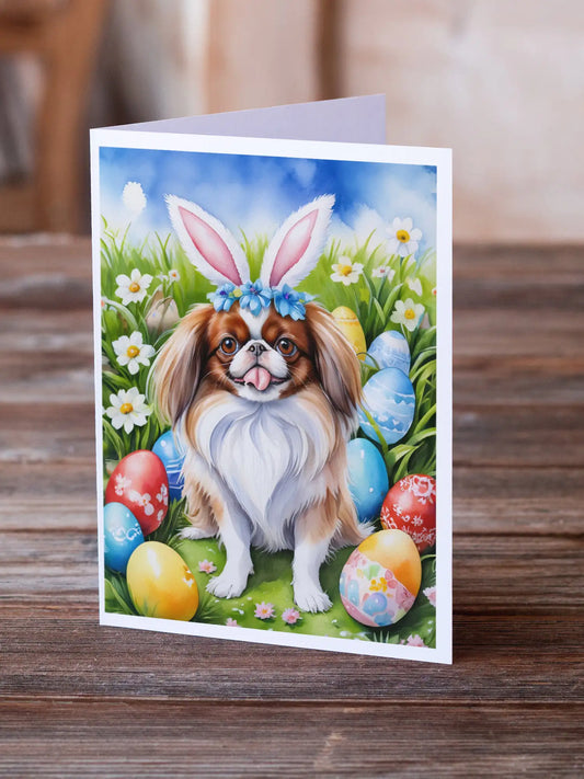 Japanese Chin Easter Egg Hunt Greeting Cards Pack of 8