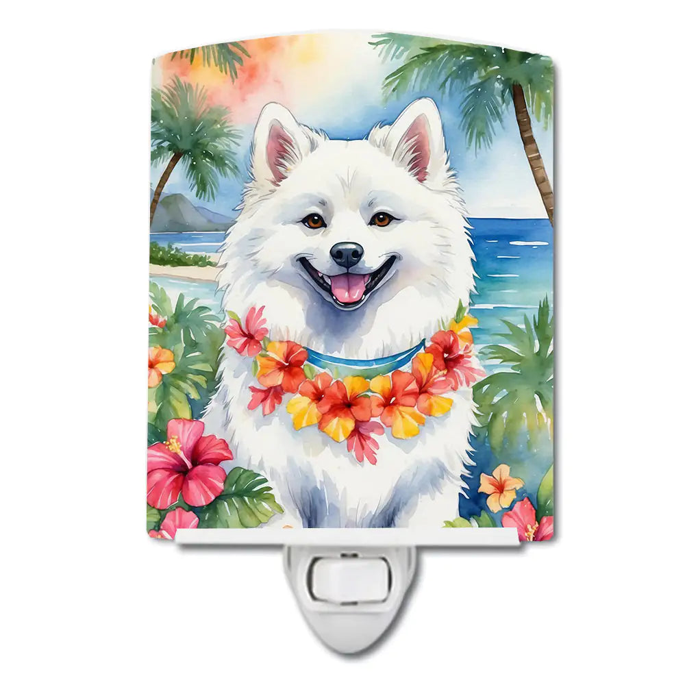 American Eskimo Luau Ceramic Night Light