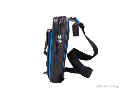 Coach Khaki Blue Jay Coated Canvas Color block Track Pack