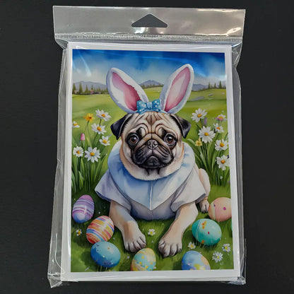 Pug Easter Egg Hunt Greeting Cards Pack of 8