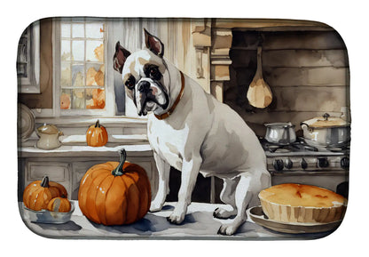 Boxer Fall Kitchen Pumpkins Dish Drying Mat