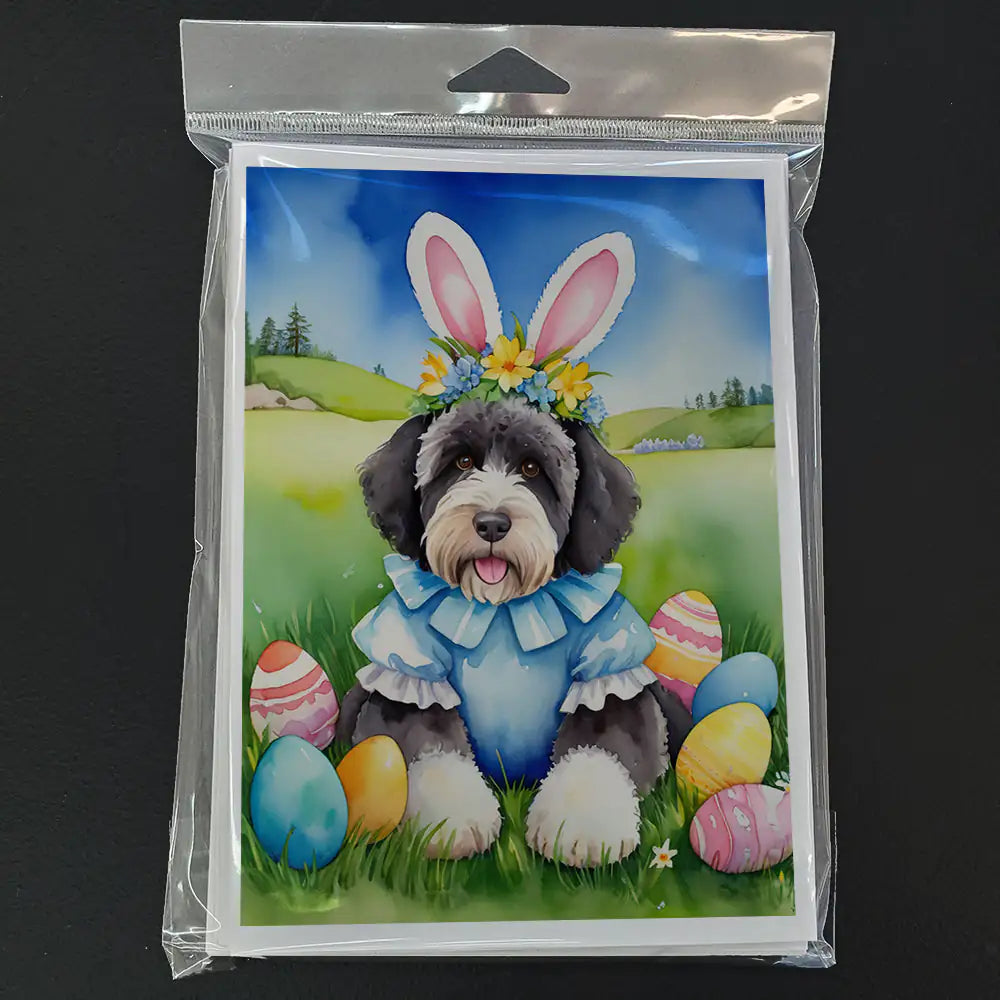 Portuguese Water Dog Easter Egg Hunt Greeting Cards Pack of 8