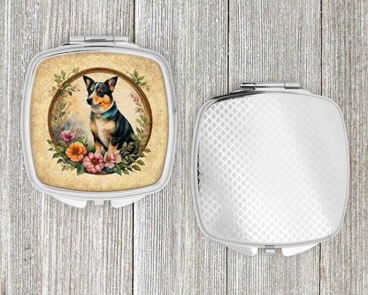 Lancashire Heeler and Flowers Compact Mirror