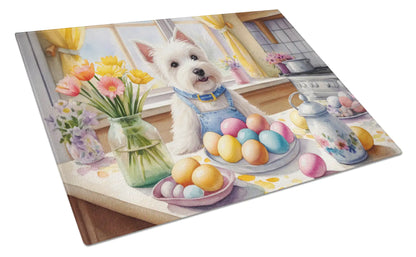 Decorating Easter Westie Glass Cutting Board