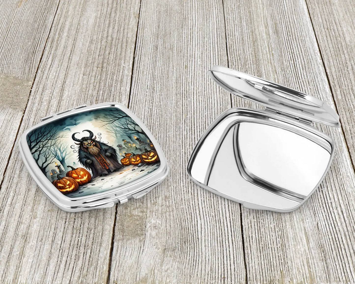 Krampus The Christmas Demon Spooky Halloween Compact Mirror