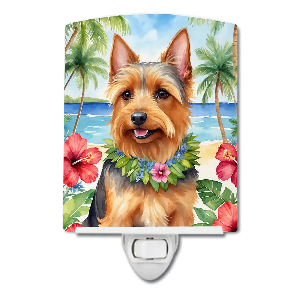 Australian Terrier Luau Ceramic Night Light