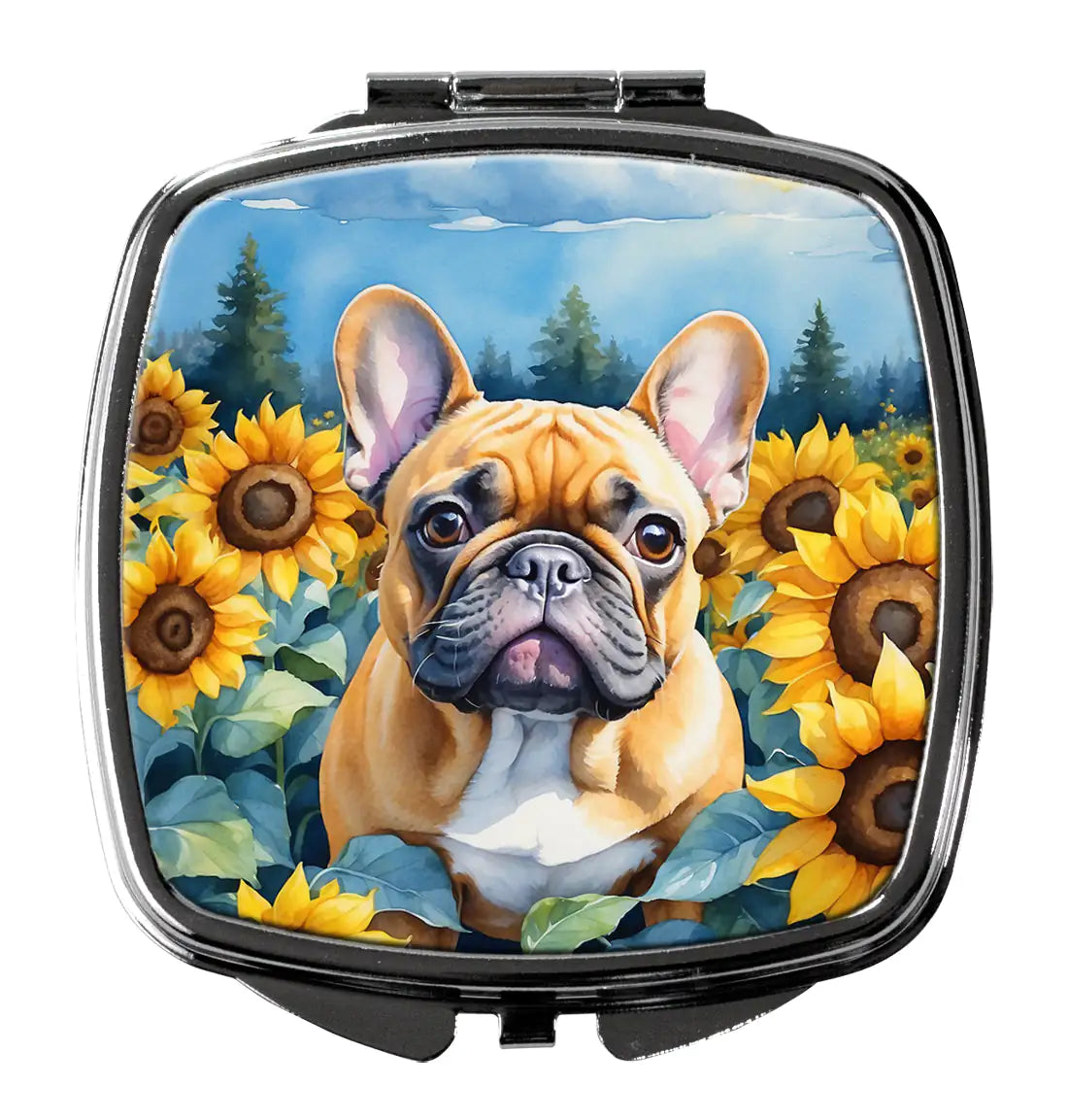 French Bulldog in Sunflowers Compact Mirror