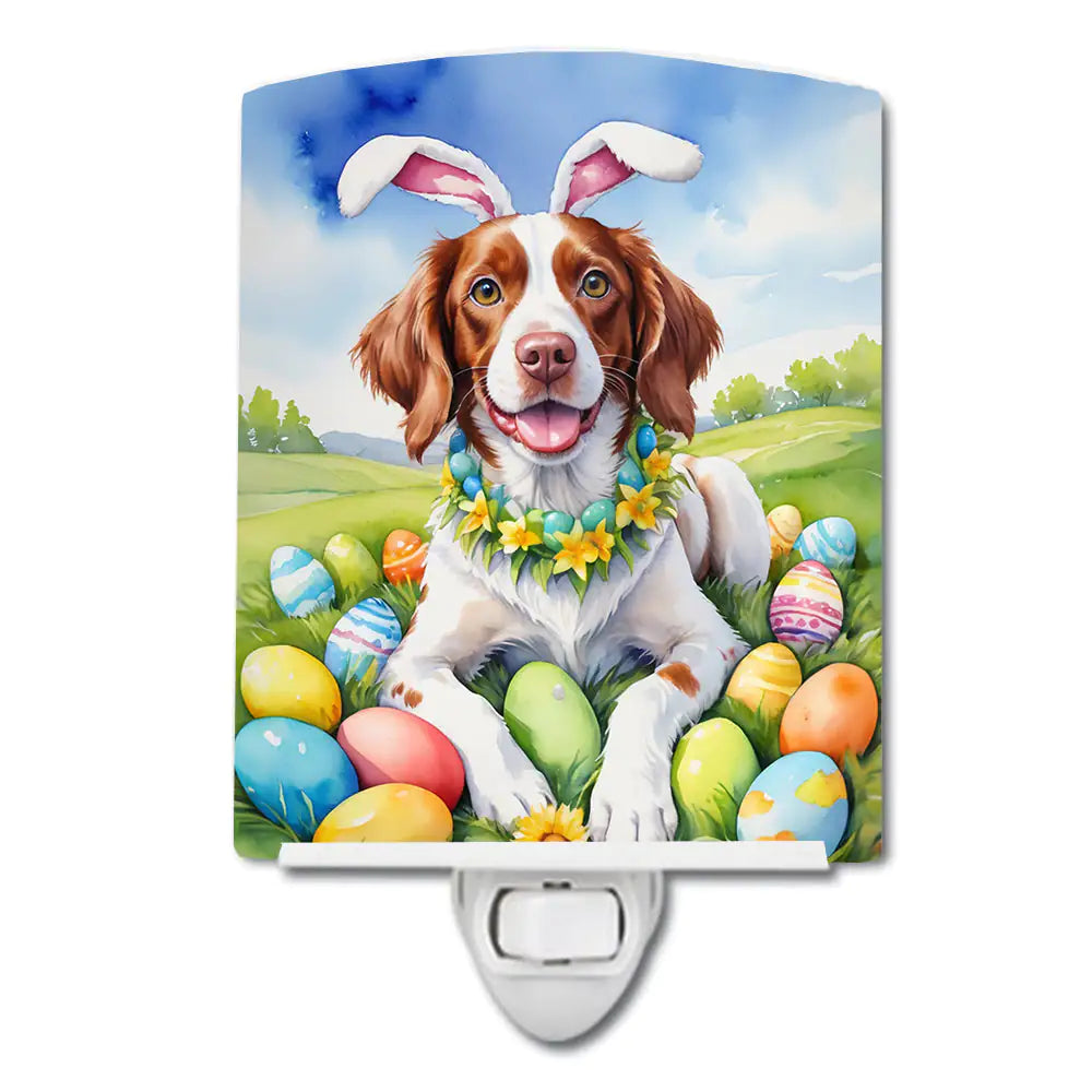 Brittany Spaniel Easter Egg Hunt Ceramic Night Light