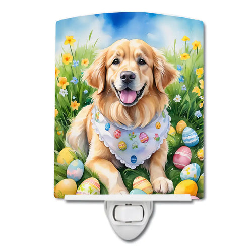 Golden Retriever Easter Egg Hunt Ceramic Night Light