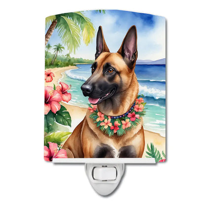 Belgian Malinois Luau Ceramic Night Light
