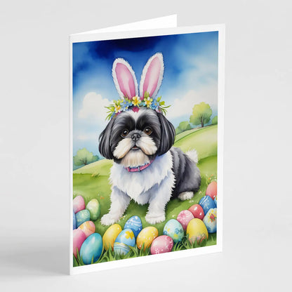 Shih Tzu Easter Egg Hunt Greeting Cards Pack of 8