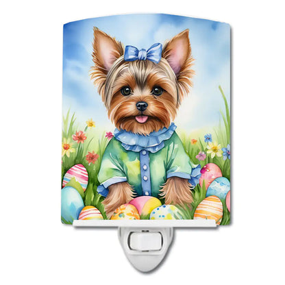 Yorkshire Terrier Easter Egg Hunt Ceramic Night Light