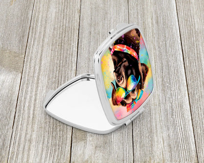 Chocolate Labrador Hippie Dawg Compact Mirror