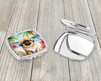 Pekingese Luau Compact Mirror
