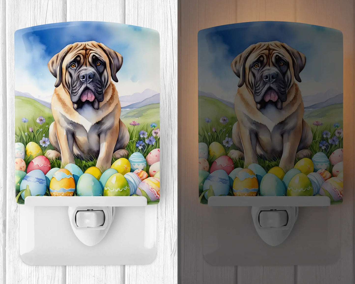 Mastiff Easter Egg Hunt Ceramic Night Light