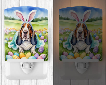 Basset Hound Easter Egg Hunt Ceramic Night Light