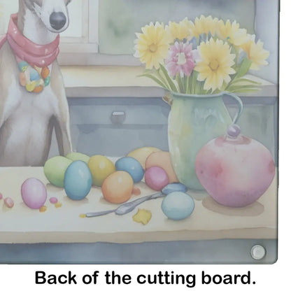 Decorating Easter Whippet Glass Cutting Board