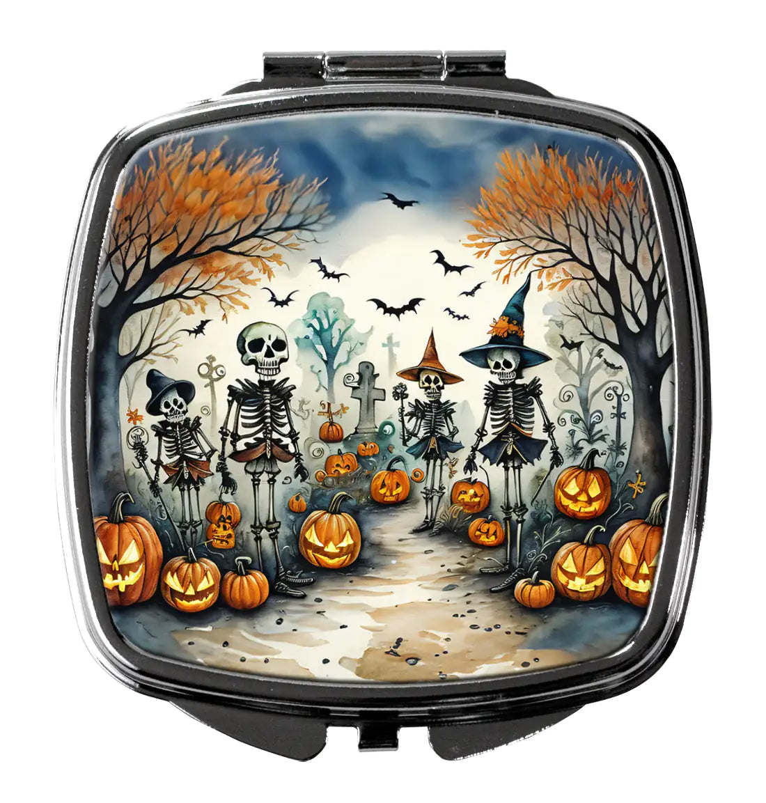 Calacas Skeletons Spooky Halloween Compact Mirror