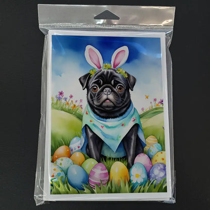 Pug Easter Egg Hunt Greeting Cards Pack of 8