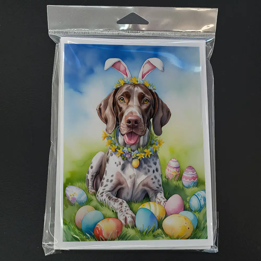 German Shorthaired Pointer Easter Egg Hunt Greeting Cards Pack of 8