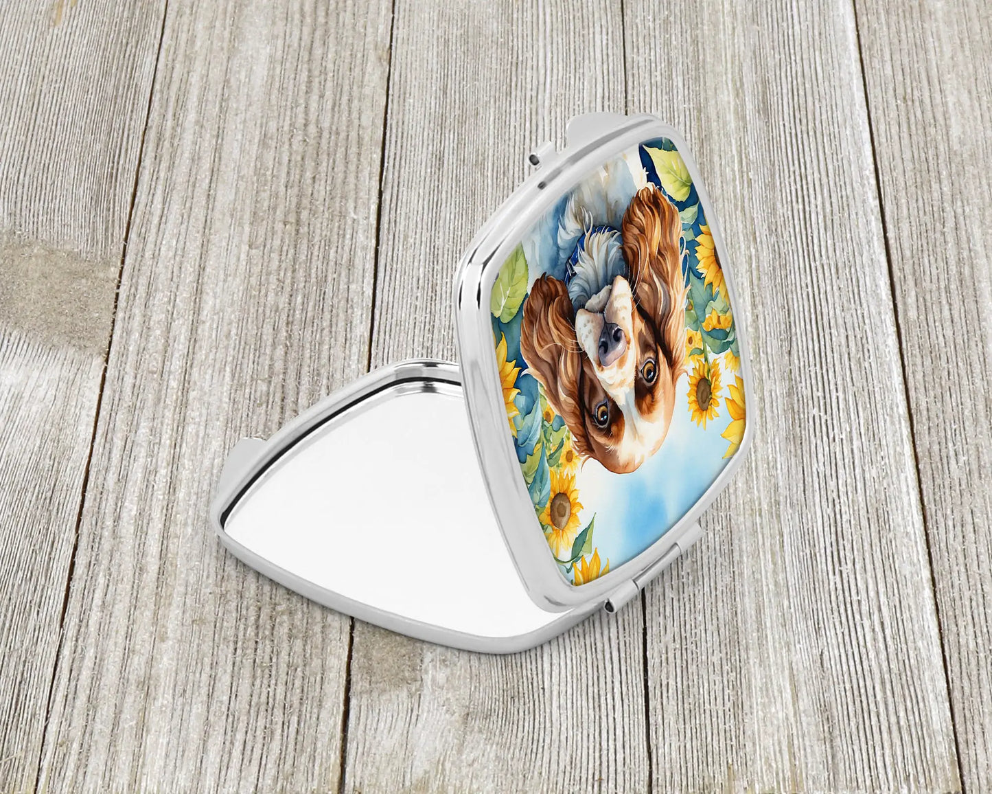 Cocker Spaniel in Sunflowers Compact Mirror