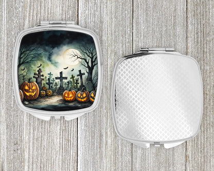 Graveyard Spooky Halloween Compact Mirror