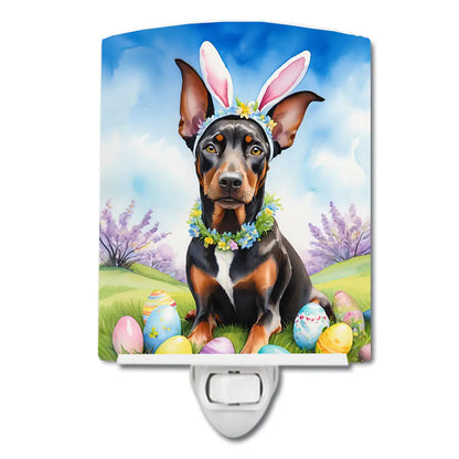Doberman Pinscher Easter Egg Hunt Ceramic Night Light