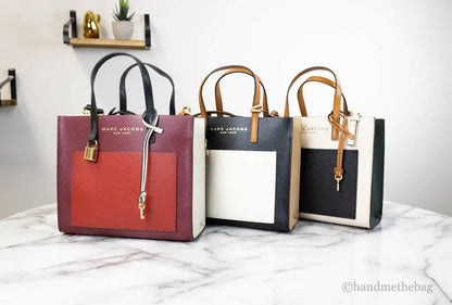 Marc Jacobs Grind Mini Pomegranate Color block Leather Tote