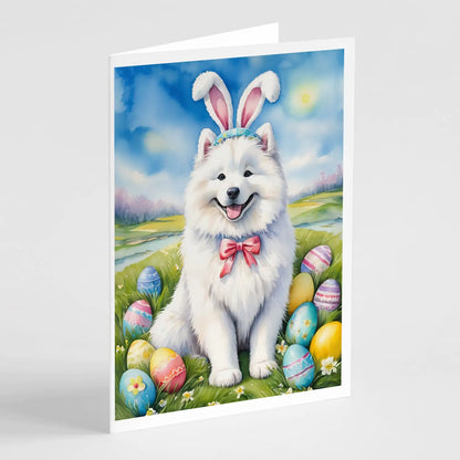 Samoyed Easter Egg Hunt Greeting Cards Pack of 8