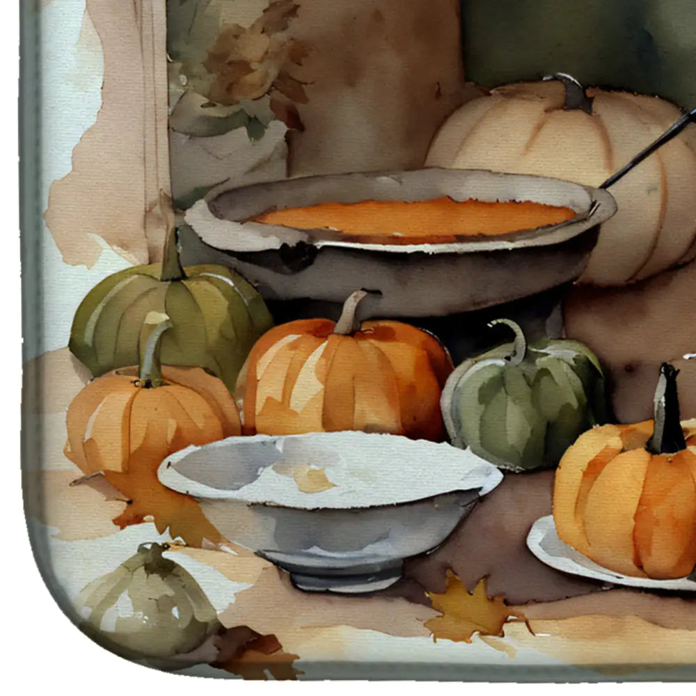 Shih Tzu Fall Kitchen Pumpkins Dish Drying Mat