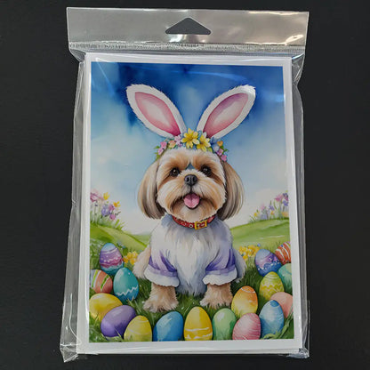 Lhasa Apso Easter Egg Hunt Greeting Cards Pack of 8