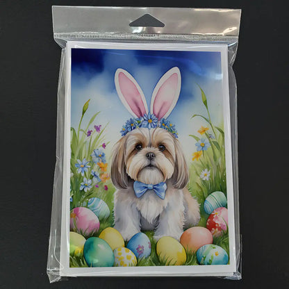 Lhasa Apso Easter Egg Hunt Greeting Cards Pack of 8