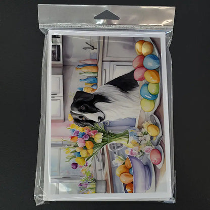 Decorating Easter Borzoi Greeting Cards Pack of 8