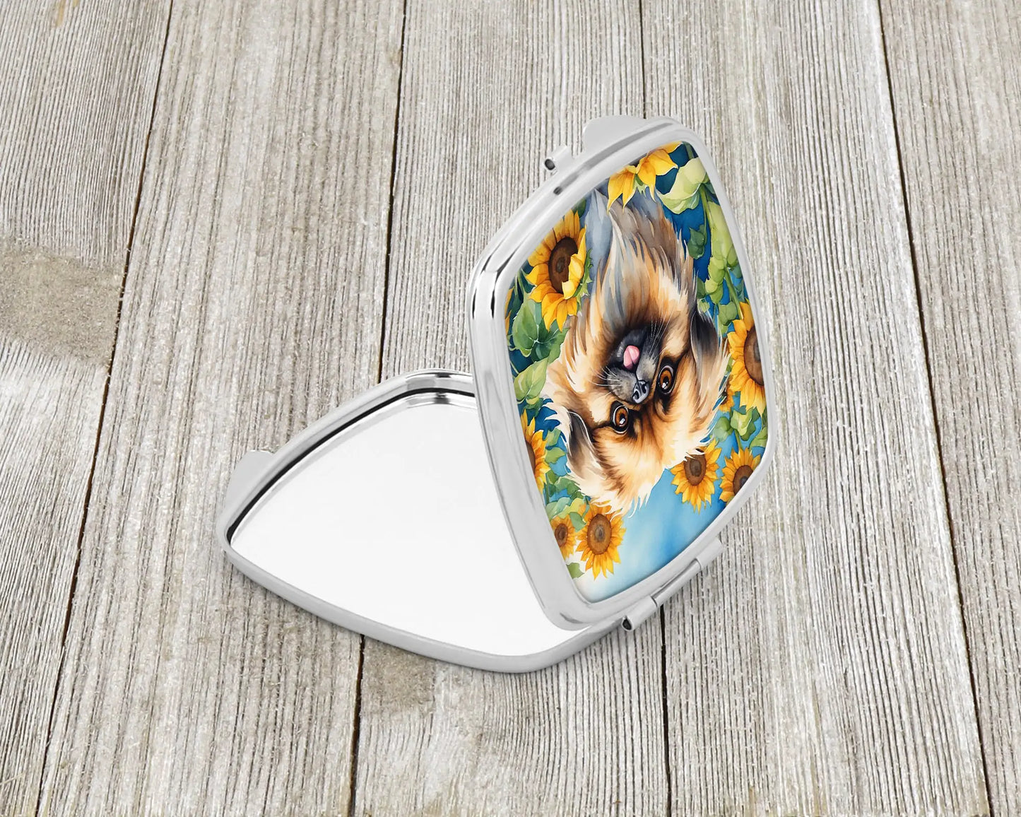 Pekingese in Sunflowers Compact Mirror