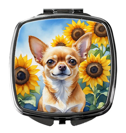 Chihuahua in Sunflowers Compact Mirror