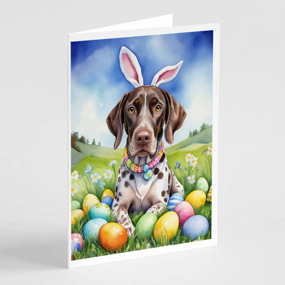 German Shorthaired Pointer Easter Egg Hunt Greeting Cards Pack of 8