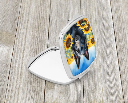 Belgian Sheepdog in Sunflowers Compact Mirror