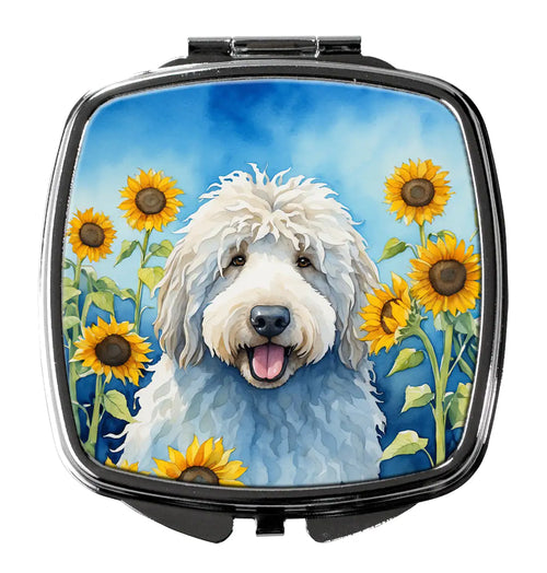 Komondor in Sunflowers Compact Mirror