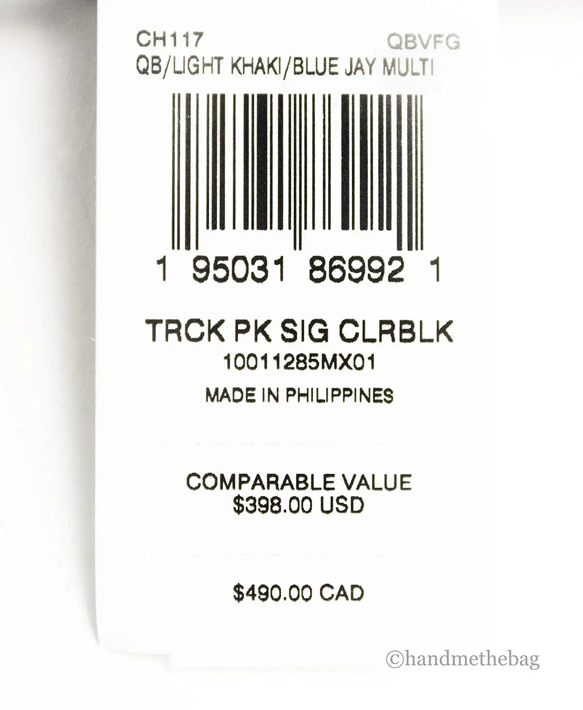 Coach Khaki Blue Jay Coated Canvas Color block Track Pack