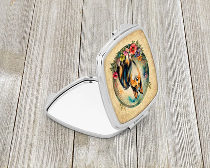 Sheltie and Flowers Compact Mirror