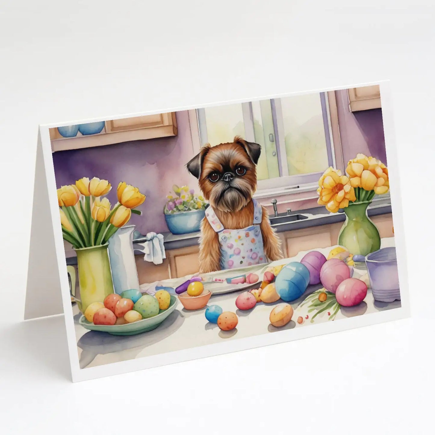 Decorating Easter Brussels Griffon Greeting Cards Pack of 8