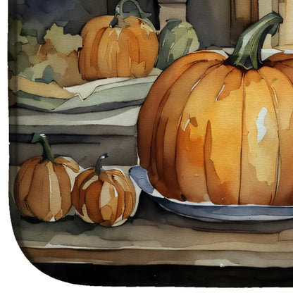 Beagle Fall Kitchen Pumpkins Dish Drying Mat