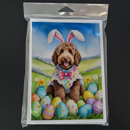 Labradoodle Easter Egg Hunt Greeting Cards Pack of 8