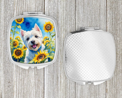 Westie in Sunflowers Compact Mirror