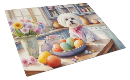 Decorating Easter Maltese Glass Cutting Board