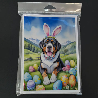 Greater Swiss Mountain Dog Easter Egg Hunt Greeting Cards Pack of 8