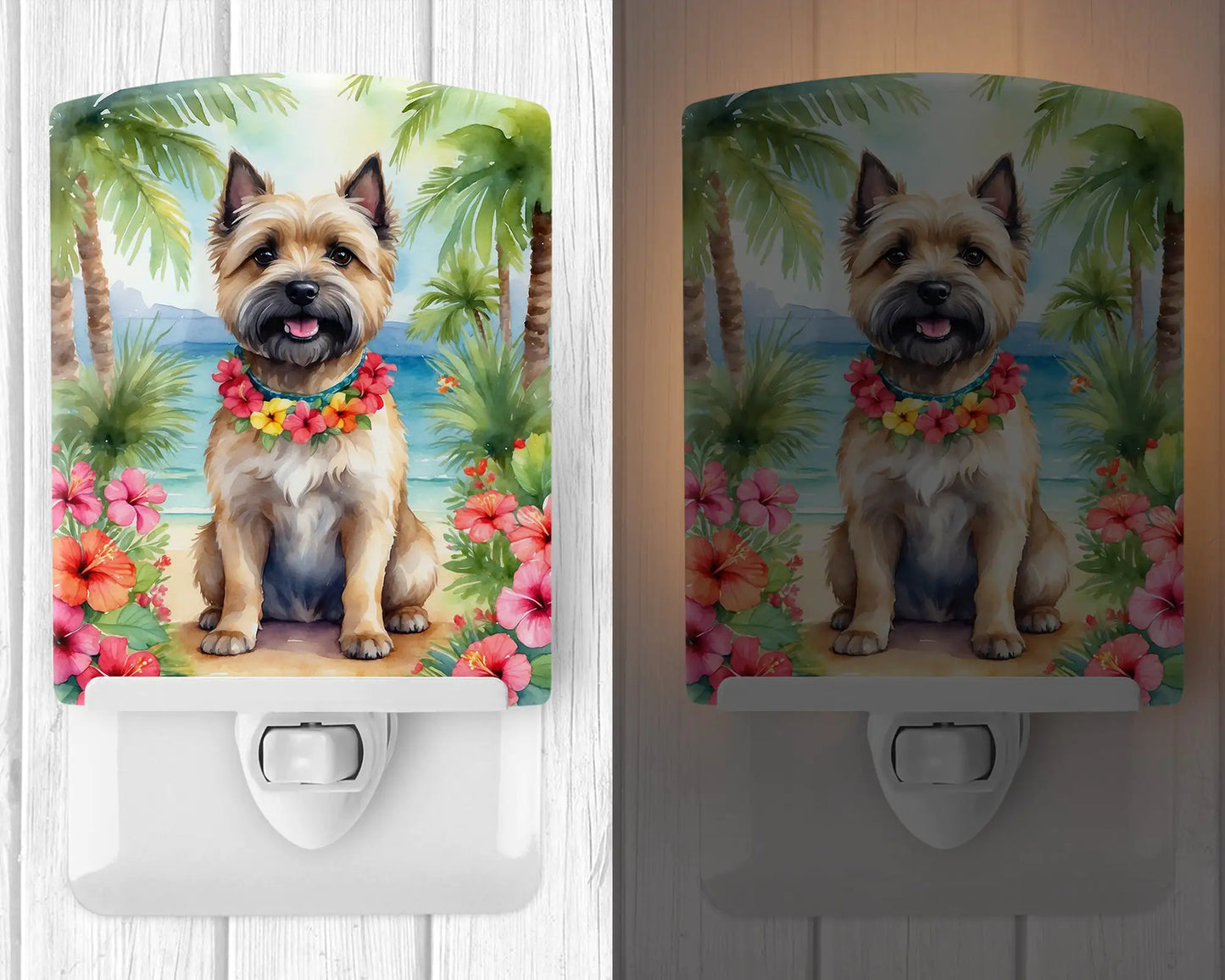Cairn Terrier Luau Ceramic Night Light