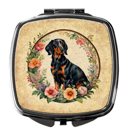 Gordon Setter and Flowers Compact Mirror
