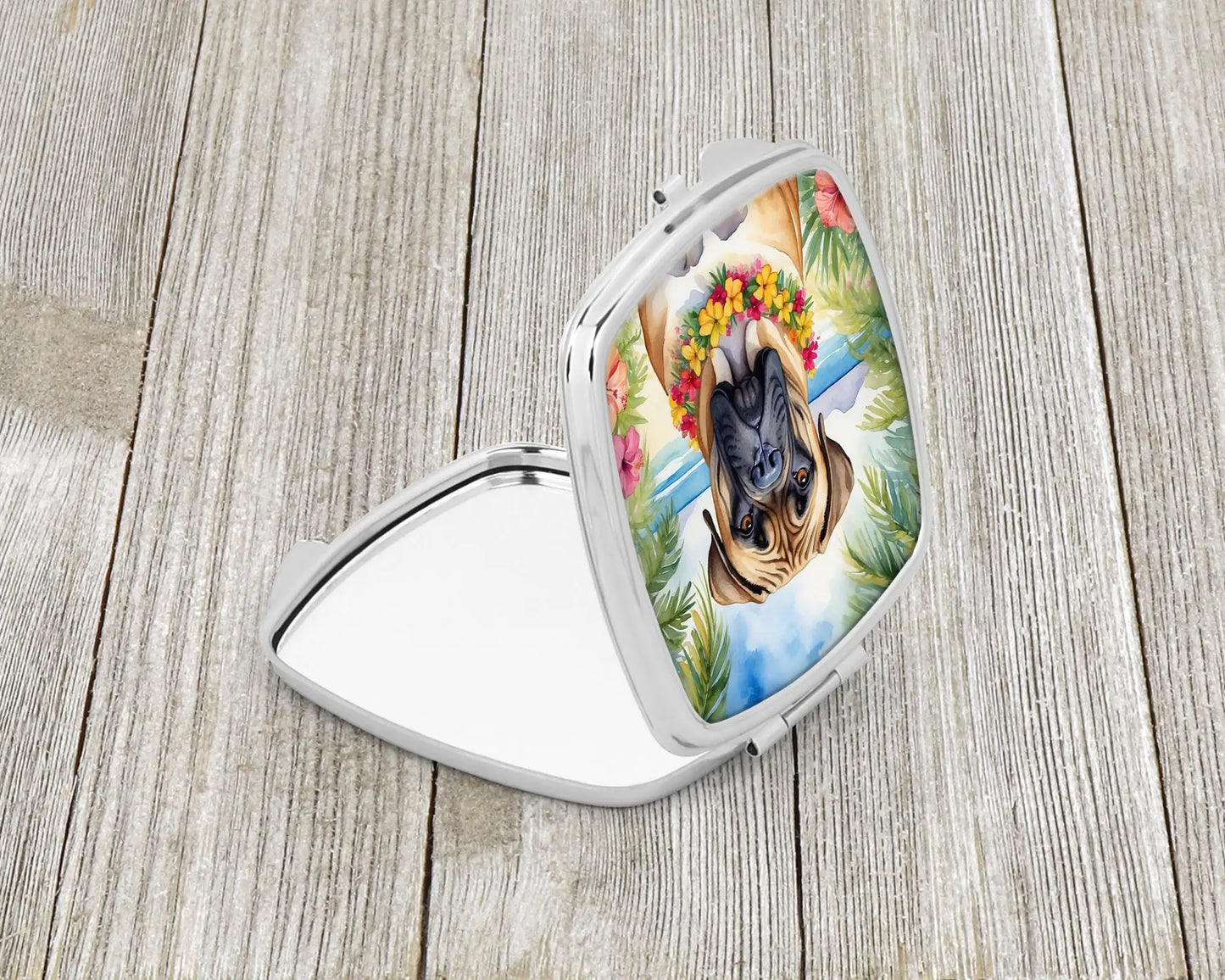 Bullmastiff Luau Compact Mirror